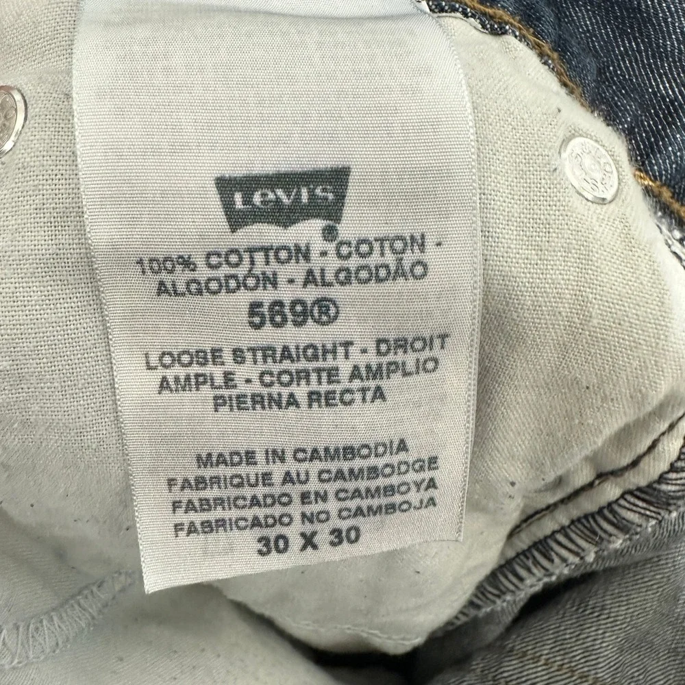 Levi's 569 Loose Straight Jeans Mens 30x30 Blue Dark Wash Denim Y2K Skater Baggy